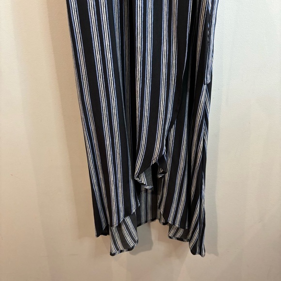 WILFRED FREE Sz M Aritzia Jessa True Wrap Striped Lined Skirt Maxi Flowy Dress - Picture 6 of 12